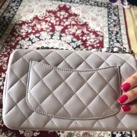 Lavender light purple Chanel Mini rectangular lambskin - Picture 4 of 7